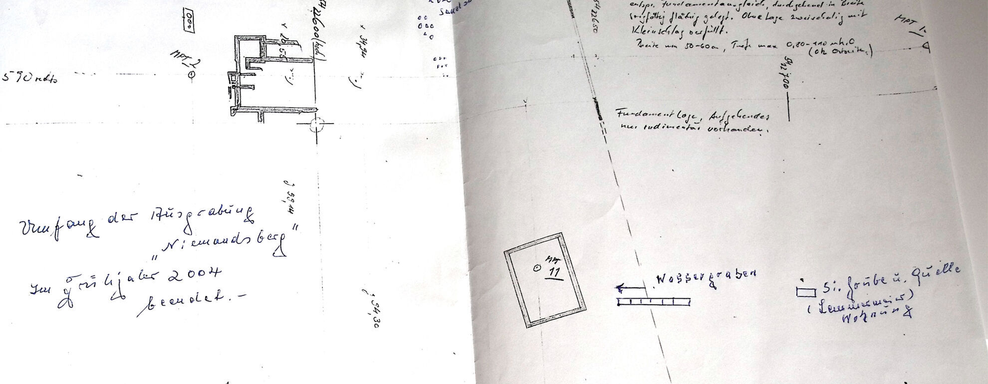 <div class=caption-wrap><div class=headline><p>Kartierung der Ausgrabung am Niemandsberg</p></div><br /><div class=teaser>2004 - Buch 11a - Sammlung Kröner</div> </div>