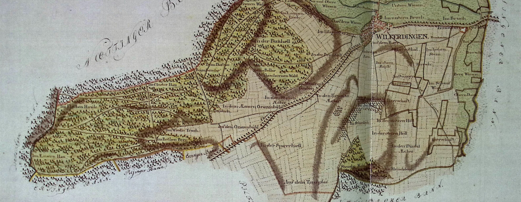 <div class=caption-wrap><div class=headline><p>Topologischer Plan von Wilferdingen</p></div><br /><div class=teaser>1793 - Buch 10a - Sammlung Kröner</div> </div>